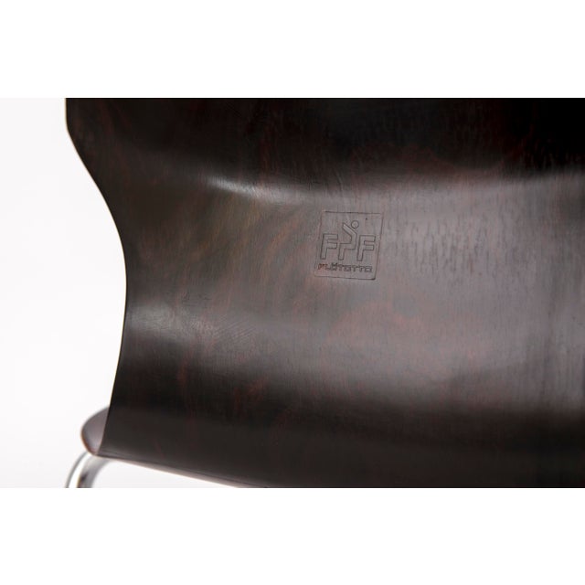 Vintage German Flötotto Pagwood Chairs in Chrome and Plywood, 1980s, Set of 6 For Sale - Image 9 of 11