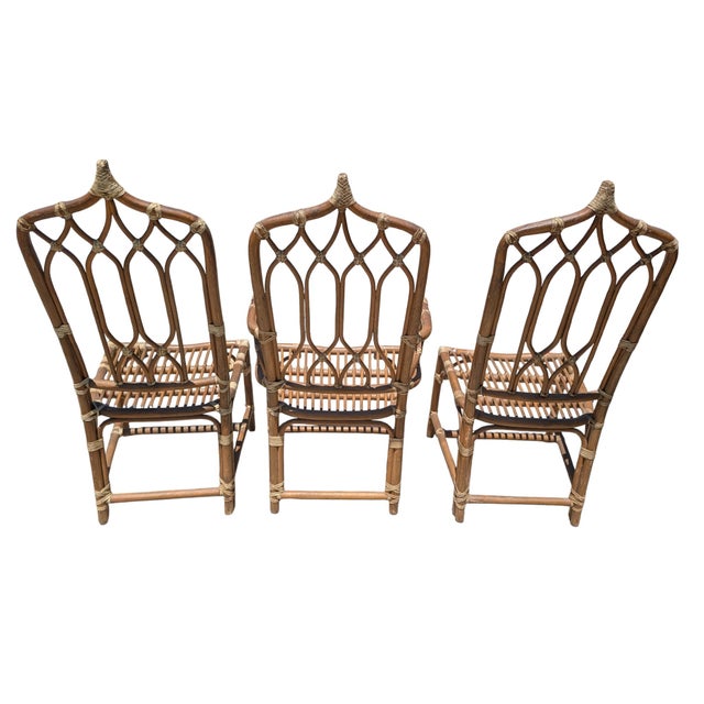 Set of 6 Vintage McGuire Rattan Dining Chairs For Sale In Los Angeles - Image 6 of 7