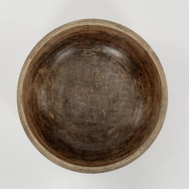 Large Swedish Turned Walnut Dough Bowl For Sale In Houston - Image 6 of 7