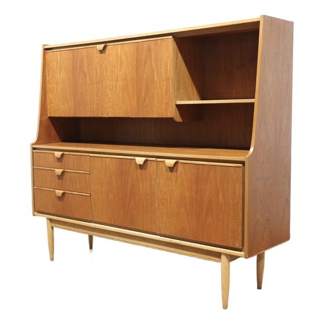 Mid Century Modern Vintage Teak Tall Credenza Sideboard by Austinsuite For Sale
