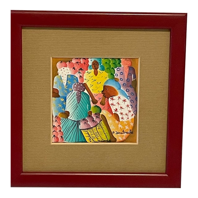 1980s Haitian Original Miniature Oil on Board For Sale