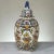 19th Century Hand-Painted Lidded Urn from Rouen is typical of the colorful and artistic works from the storied region,...