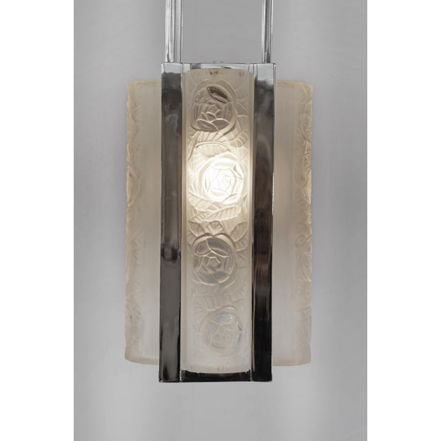 Metal French Art Deco Chandelier by Degue 1920s France - A Pair For Sale - Image 7 of 13