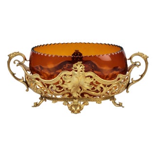 Bronze Jardiniere with Glas For Sale