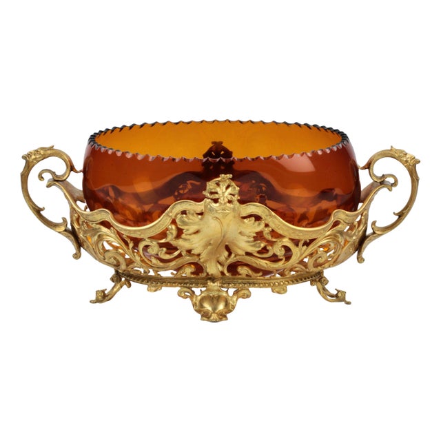 Bronze Jardiniere with Glas For Sale