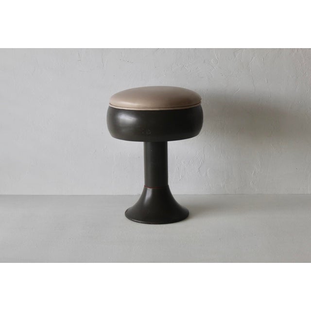 Mid-Century Modern Vintage Space Age Tulip Style Pedestal Stool Swivel Padded Seat For Sale - Image 3 of 18