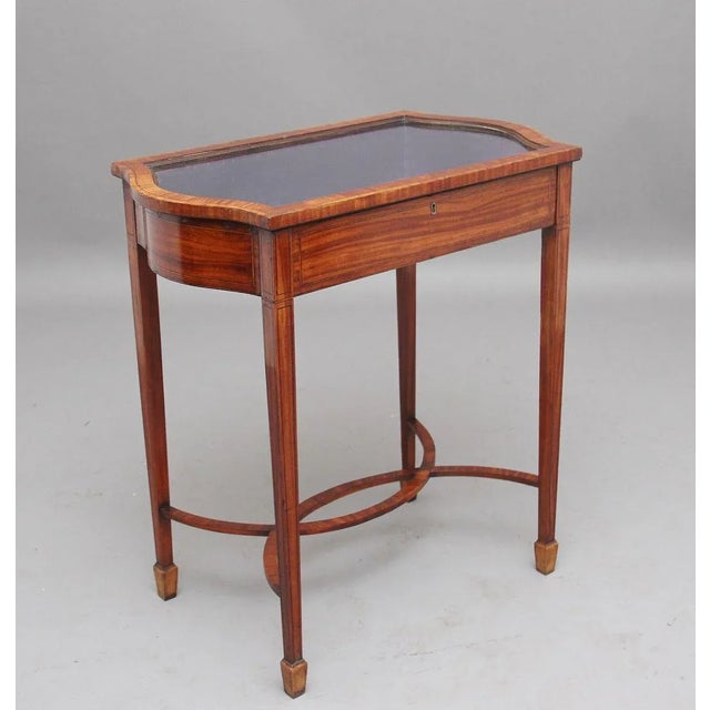 Wood Edwardian Inlaid Satinwood Bijouterie Table For Sale - Image 7 of 11