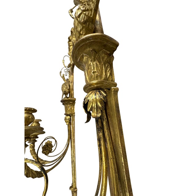 Early 20th Century Italian Carved Large and Giltwood Two-Light Sconces - A Pair For Sale - Image 10 of 18