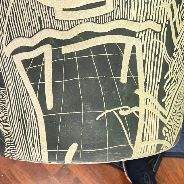 Massive Mid-Century Modern Sgraffito Ceramic Floor Vase For Sale - Image 12 of 12
