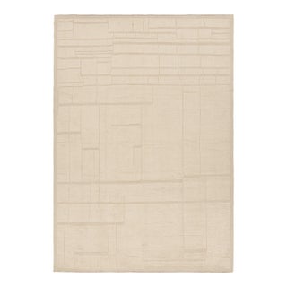 Rug & Kilim’s Moroccan Style Rug in Cream White Tones with Geometric Patterns - 12x16 For Sale
