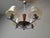 Mid-Century Modern Czech Glass, Wood and Chrome 4-Armed Chandelier from Napako, 1960s For Sale - Image 10 of 18