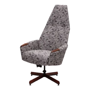 Adrian Pearsall Craft Associates Chair Tall Lounge Chair Walnut Tilt Swivel Model 2174c