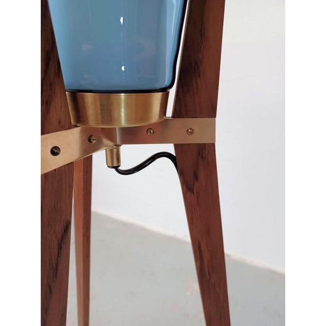 Metal Rocket Floor Lamp with Hand Blown Opal Glass by Svend Aage Holm Sørensen, 1950s For Sale - Image 7 of 9
