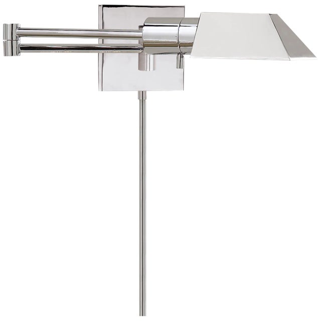 Visual Comfort Signature Studio Swing Arm Wall Light in Polished Nickel For Sale