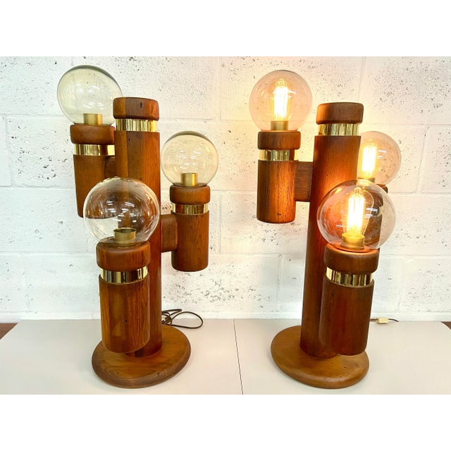 A beautiful pair of Cactus lamps designed by Charles Gibilterra for Modeline of California in the 1970’s. Accented with...