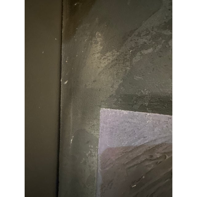Textile Large 1980s Robert Marx Abstract Geometric Acrylic Painting on Canvas – Iridescent Texture & Color For Sale - Image 7 of 12