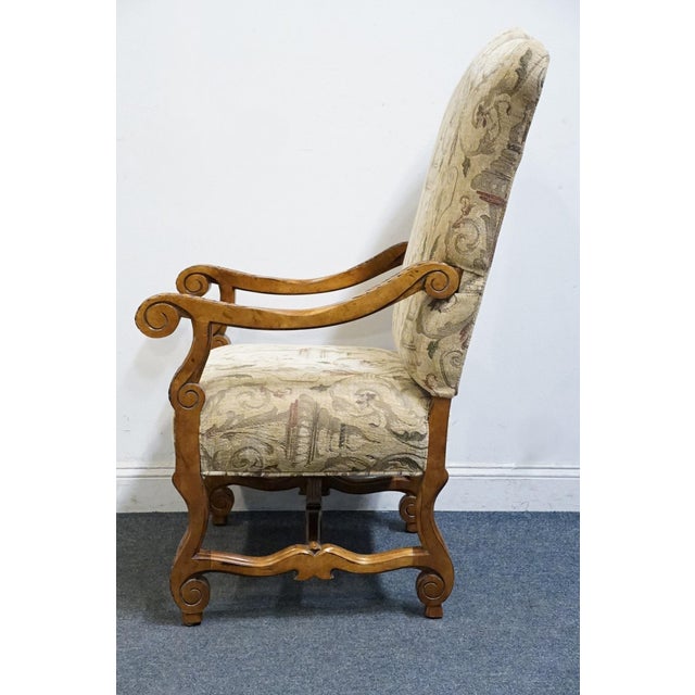 Late 20th Century Century Furniture Rustic Old World Transitional Upholstered Dining / Accent Lounge Arm Chair For Sale - Image 5 of 10
