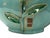 Turquoise Teal Bulbous Round Body Orange Dimensional Lily Flower Art Vase For Sale - Image 14 of 15