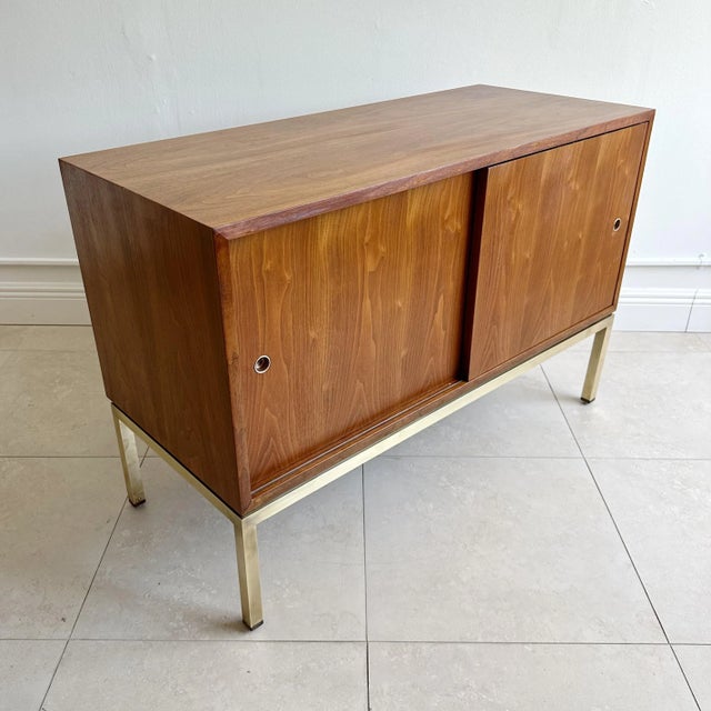 Wood Edward Wormley Dunbar Double Sliding Door Cabinet For Sale - Image 7 of 10