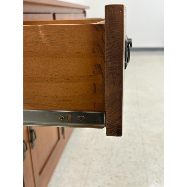 Mission Pre-Order (Micheal's Cherry) Mission 4 Door 4 Drawer Oak Sideboard - Michaels Cherry For Sale - Image 3 of 9
