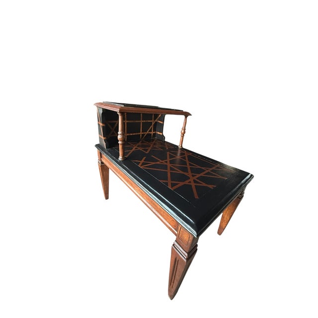 Vintage Custom Postmodern Geometric Accent Table With Plexiglass Display Shelf For Sale - Image 9 of 11