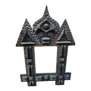 Gothic Revival American Tramp Art Frame With All-Seeing Eyes, C. 1880–1900 For Sale