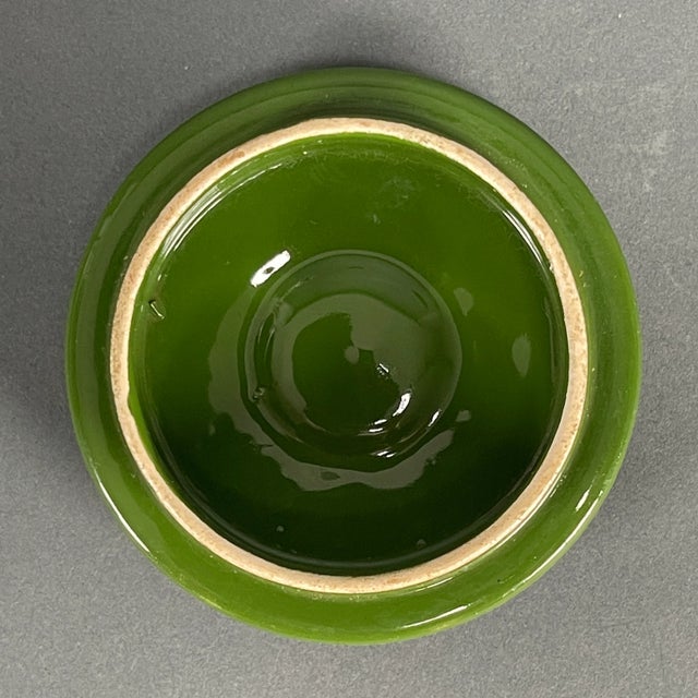 Vintage 1930's Streamline Art Deco Green Glaze Ceramic Teapot with Lid Marked "W" For Sale - Image 11 of 13