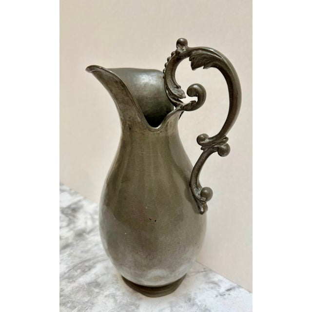 Vintage English Pewter Pitcher or Vase For Sale - Image 4 of 8