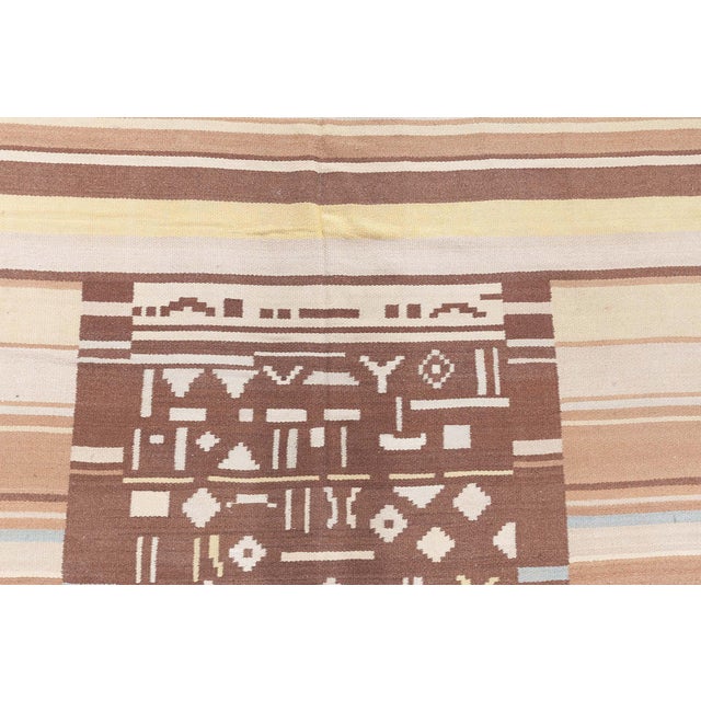 Brown Doris Leslie Blau Mid-20th Century Finnish Brown, Beige Wool Rug For Sale - Image 8 of 10