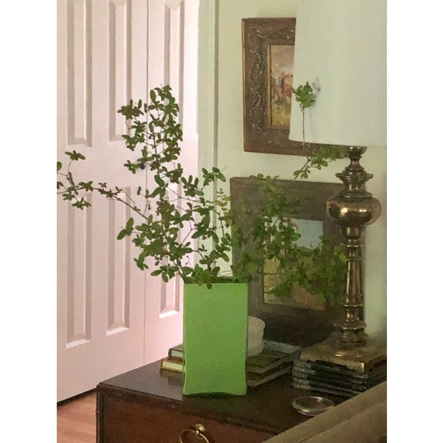 Glass Large Contemporary Kelly Green Glass Vase For Sale - Image 7 of 7