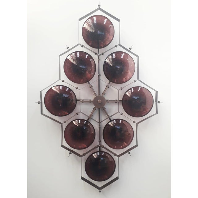 Italian 21st Century Beehive Bronze Amethyst Bubbles Murano Flush Mount by Fabio LTD For Sale - Image 3 of 6
