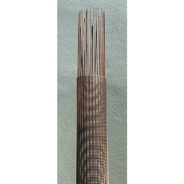 Vintage Monumental Woven Metal Floor Lamp For Sale - Image 11 of 12