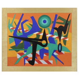 Leo Guida, Colorful Touch, Tempera on Plywood, 1970s For Sale