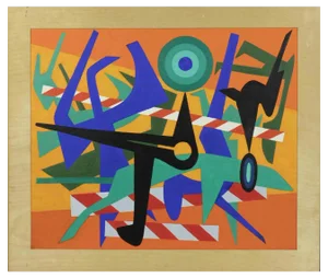 Leo Guida, Colorful Touch, Tempera on Plywood, 1970s