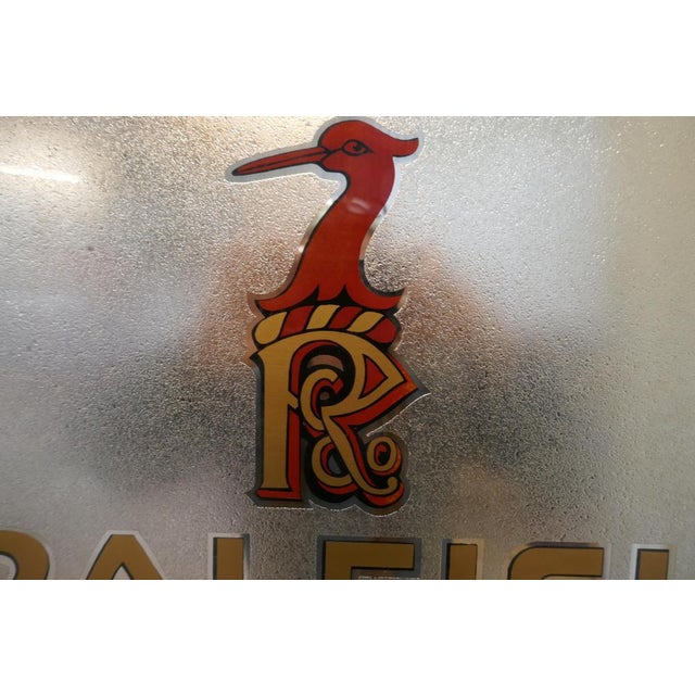 Double Sided Raleigh Bike Advertising Shop Sign in Glass, 1920s For Sale - Image 3 of 7
