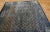 1920s Antique Square Blue Geometric Greek Key Chinese Baotou Wool Pile Rug For Sale - Image 9 of 12