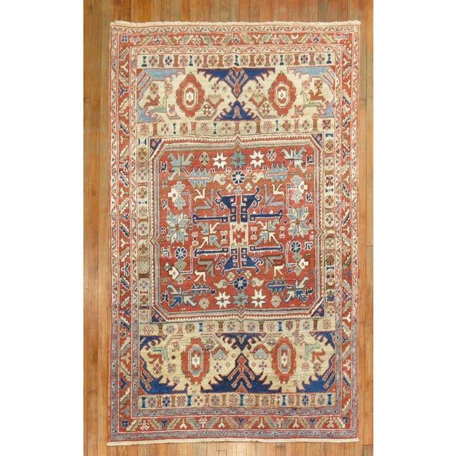 1920s Persian Heriz Accent Rug - 4'10" x 7'1" For Sale - Image 9 of 18