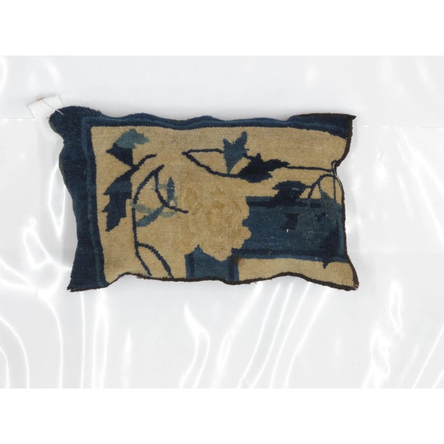 Chinese Antique Chinese Rug Fragment Pillow For Sale - Image 3 of 3