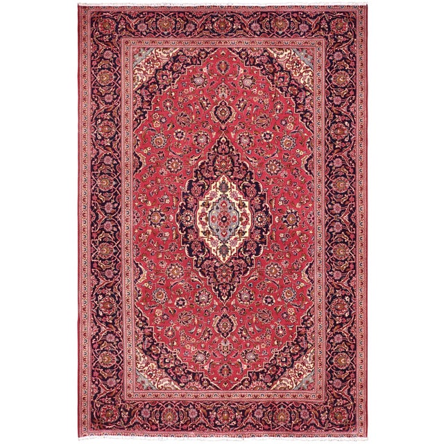 Antique Persian Red/Blue Wool Rug - 8'1'' X 10'11'' For Sale - Image 10 of 10