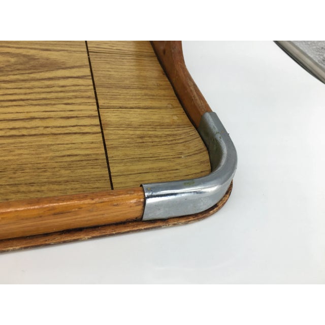 This fantastic Mid Century tray manufactured in Japan has great detail with tarnished metal corners, as typical in Nasco...