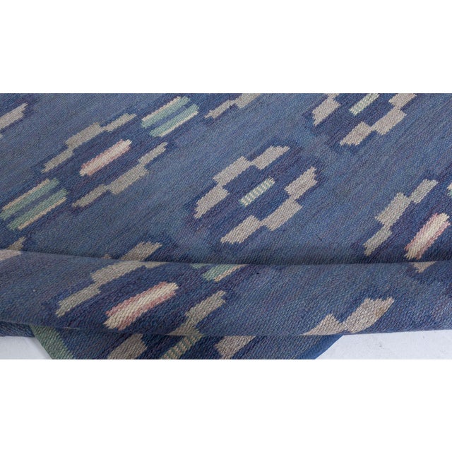 Doris Leslie Blau Vintage Swedish Flat Weave Rug by A Bindd For Sale - Image 9 of 10