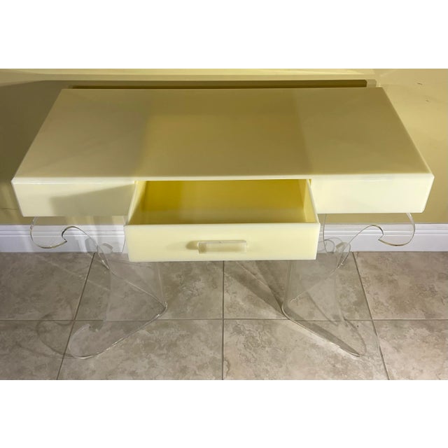 Mid-Century Modern Mid-Century Modern Style Lucite Decorative Desk For Sale - Image 3 of 13