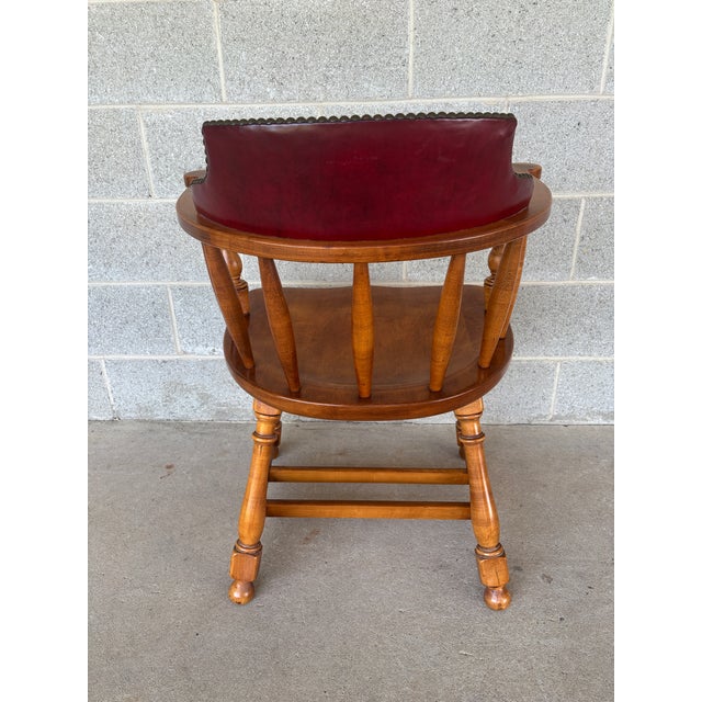 Mid 20th Century Vintage Maple Barrel Back Saloon Chair For Sale - Image 5 of 11