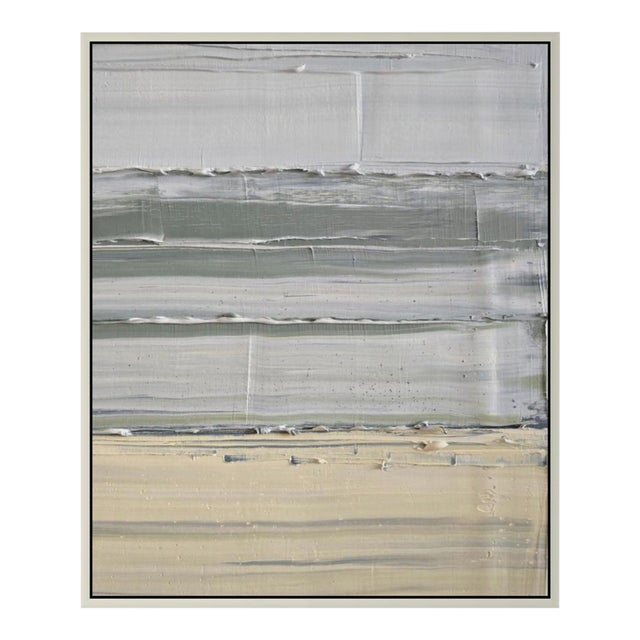 Minimalist Seascape — Abstract Landscape Oil Painting | Natural Color Palette For Sale