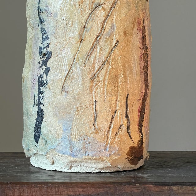 Ceramic Raymonde Desabres (French, 1925-2020) Abstract Expressionist Biomorphic "Tree" Polychrome Ceramic Vessel (Ca. 1970) For Sale - Image 7 of 12