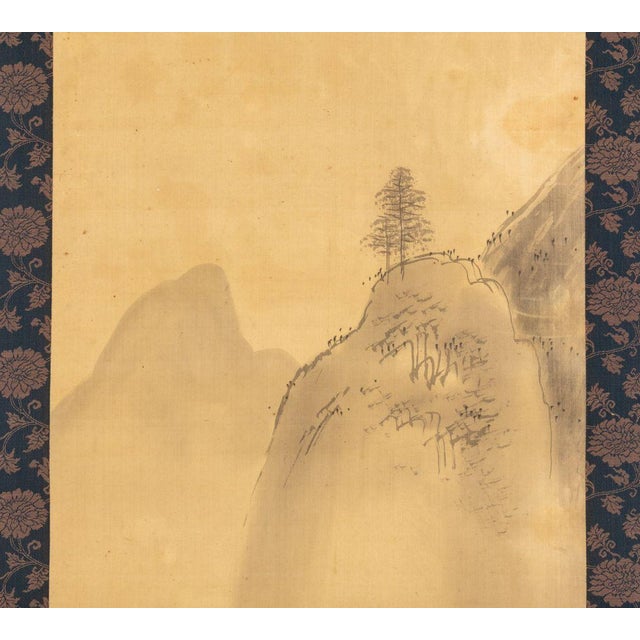 Textile Chinese "Cui Feng Mountain" Scroll Painting For Sale - Image 7 of 9