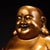 1980s Hand-Painted Gilt Solid Copper Laughing Buddha Statue, Seated Maitreya Buddha on Lotus Base, Chinoiserie Sculpture For Sale - Image 9 of 10