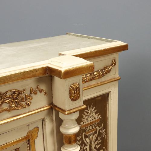 Beige Antique Cupboards in Lacquered Carved Fir, Italy, 19th Century, Set of 2 For Sale - Image 8 of 15