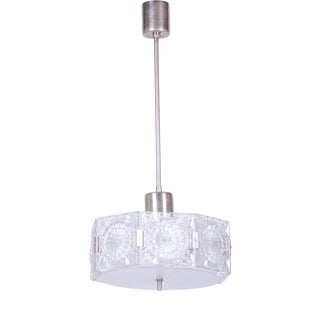 Mid-Century Czech Chrome Pendant Light attributed to Kamenický Šenov, 1950s For Sale