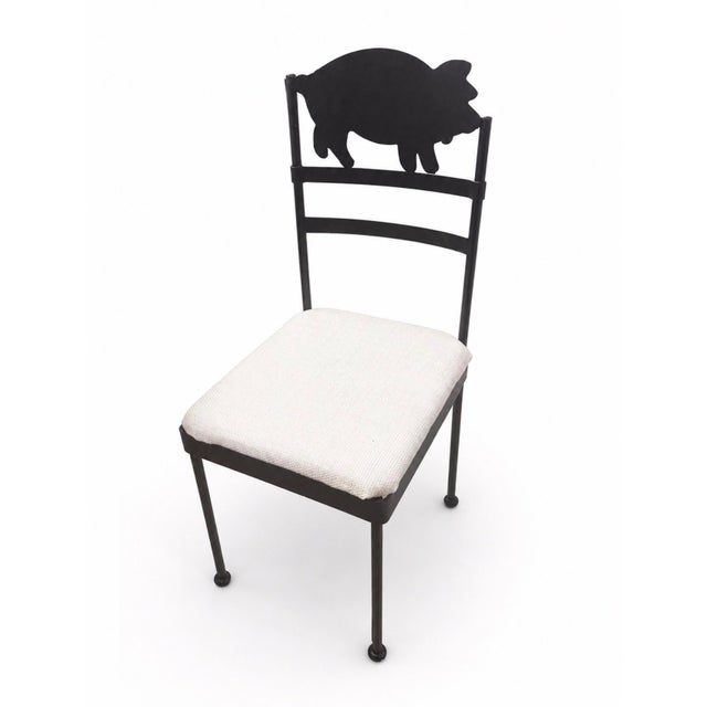 Black 1980s Iron Farmhouse Animal Silhouette Dining Chairs, Set of 4 For Sale - Image 8 of 12